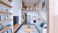 Traumhaftes Loftpenthouse mit Meerblick, 6 m hohen Panoramafenster in Luxusanlage