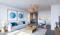 Luxuriöses Eckapartment mit einem Schlafzimmer in Resortanlage